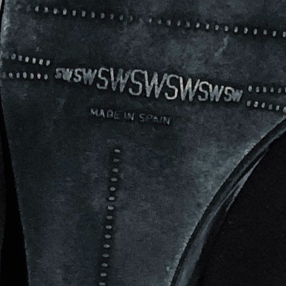 STUART WEITZMAN Black Sock Wedge Bootie Sz 6 B - Picture 6 of 16